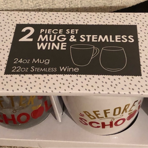 Before and After School Mug and Stemless Wine Glass Set - Picture 2 of 4